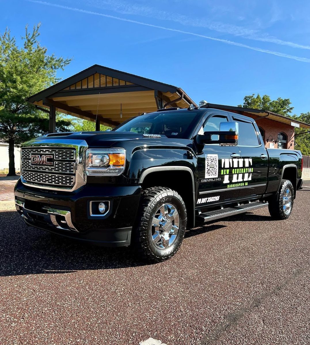 Work truck lettered at Burke's