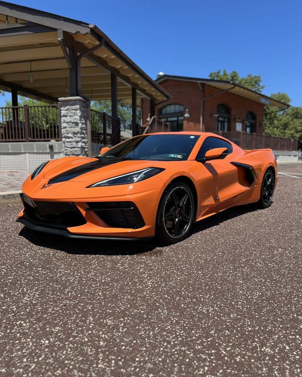 Orange C8 Corvette Stingray after paint correction
